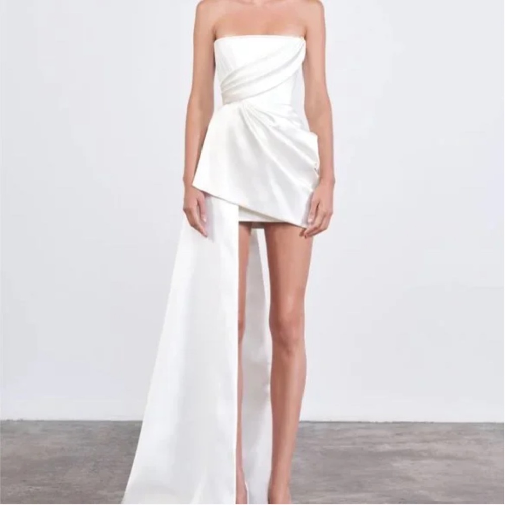 Alex Perry Bridal Blair Satin Minidress